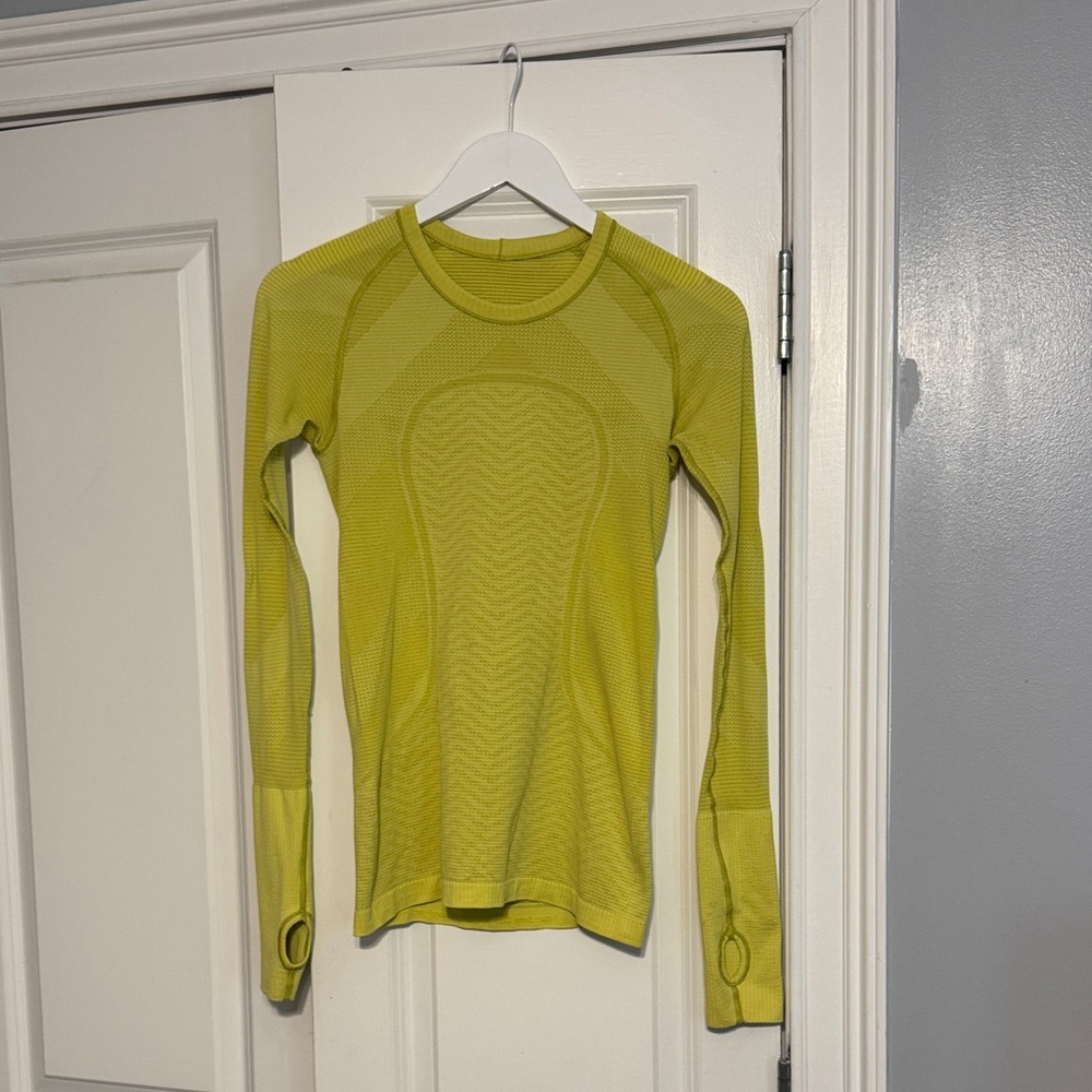 lululemon athletica Yellow Long Sleeve Swiftly Top